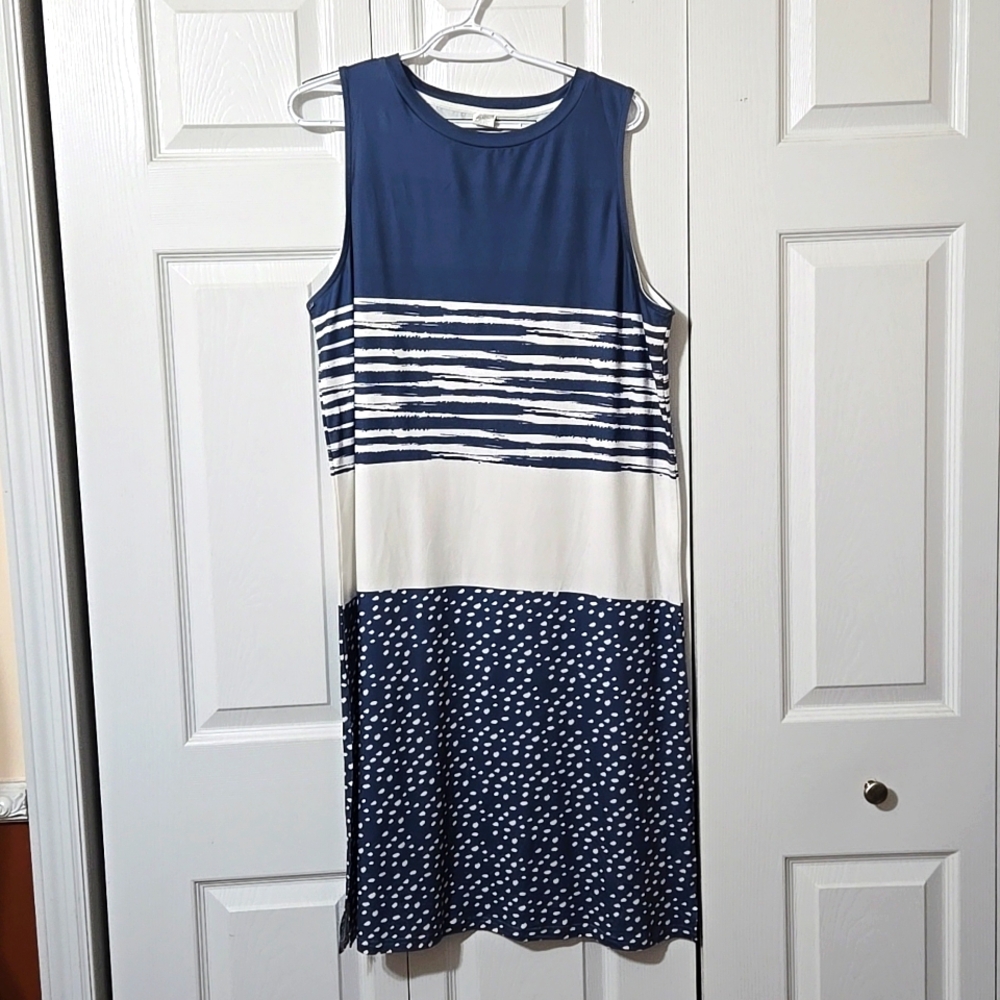 Pixie Lady Blue & White Dress, Size XL, NWOT